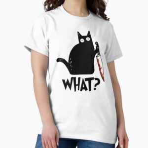 Cat What Murderous Black Cat With Knife Gift Premium T-Shirt