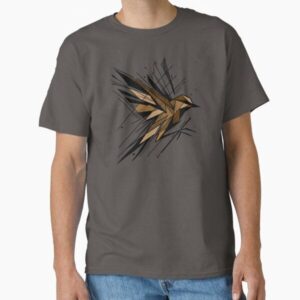 Flying Swift Bird Abstract Geometric Feathers Neutral